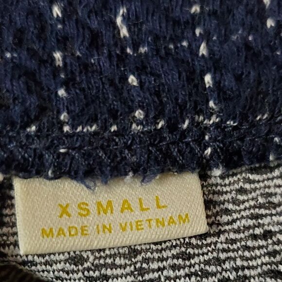 Maeve Navy Blue & White Checked Tweed Pencil Skirt - Picture 6 of 7